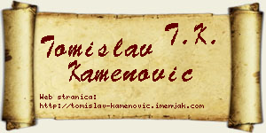 Tomislav Kamenović vizit kartica